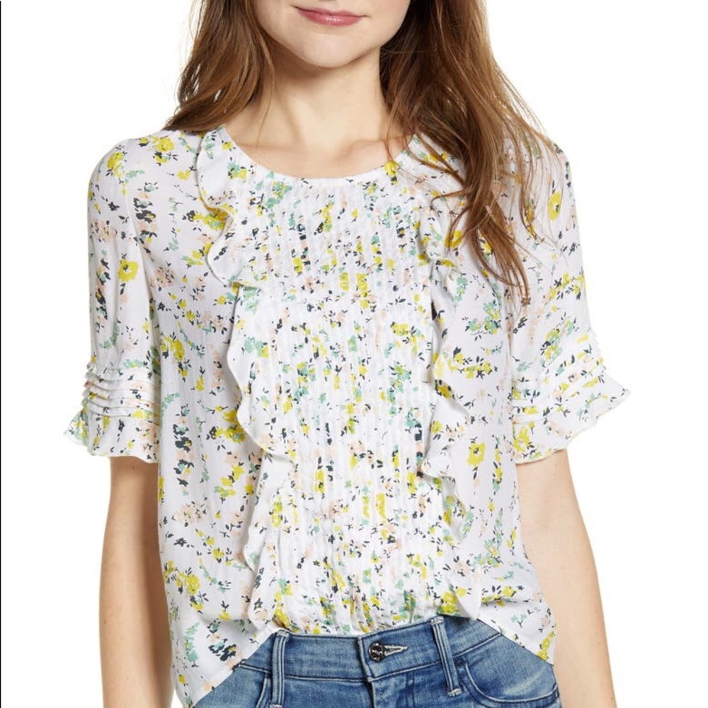 Lucky Brand Skylar Pintuck Top